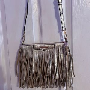 Rebecca minkoff leather fringe crossbody bag
